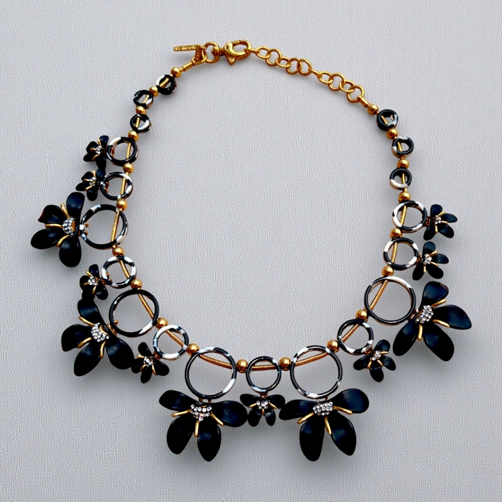 LELE SADOUGHI Trumpet Lily Necklace in Black & Gold Ret$425 - Picture 5 of 8